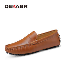 Load image into Gallery viewer, DEKABR Size 49 Men Casual Shoes Fashion Men Shoes Genuine Leather Men Loafers Moccasins Slip On Men's Flats Male Driving Shoes
